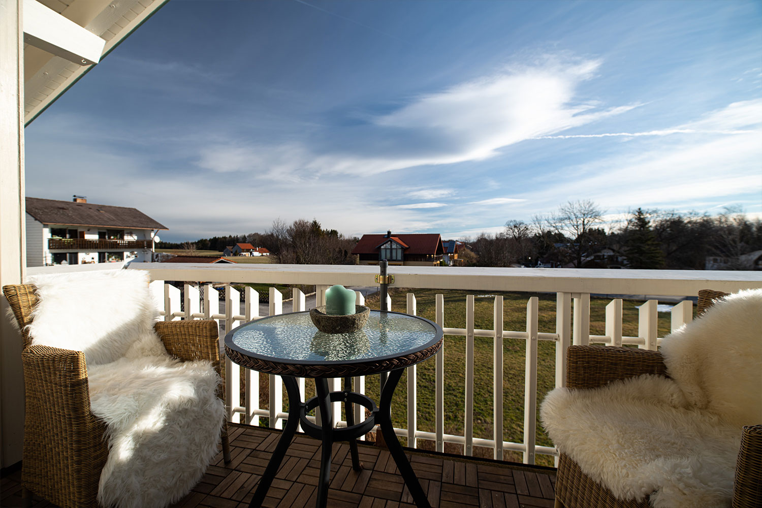 Balkon mit Blick in die Natur